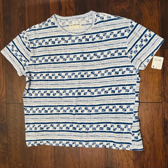 Free People We The Free Nina Printed Tee 100% Cotton Size Small NWT - Picture 3 of 12